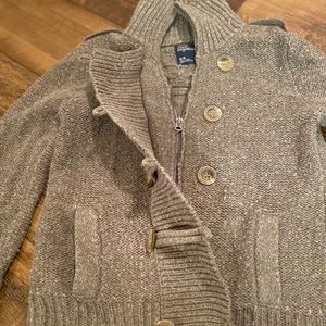 AMERICAN EAGLE Cozy Fall Zip & Button Cable Knit Sweater Cardigan SzM